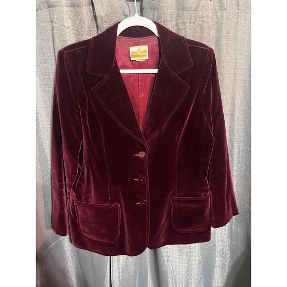 Koret Jackets & Blazers - Vintage burgundy velvet Blazer